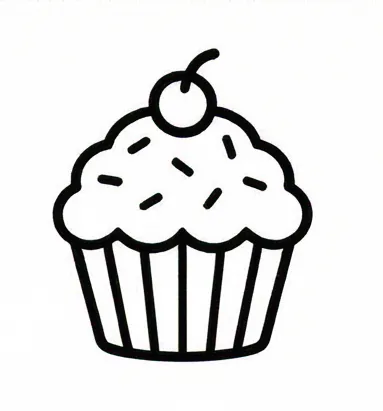 a cupcake with a cherry on top.webp